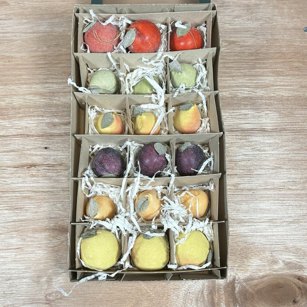 Vintage Smith & Hawkins Glittery Marzipan Fruit Christmas Ornaments (RARE) - 18